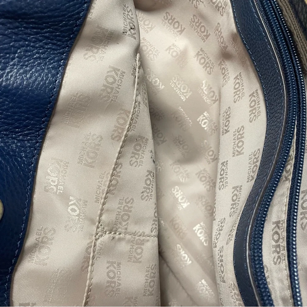 Michael Kors Navy Raven Mercer Tote with Gold Chain